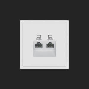 Double RJ45 Computer Socket