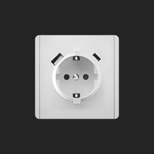 Single Schuko Socket with ground and USB Type-A/C charging ports